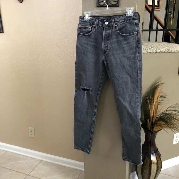 Levi's Denim - Levi’s 501 S gray Premium Distressed Skinny Jeans Size W28 L30
